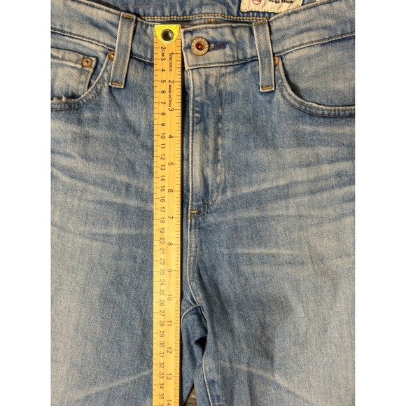 AG Adriano Goldschmied Farrah Boot High Rise Light Wash Fray Hem Jeans 28R Flare - Picture 9 of 12